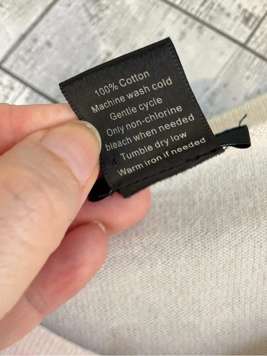 Ann Taylor Cream Pink Floral Cardigan Lightweight Cotton Sweater XL - Picture 9 of 9